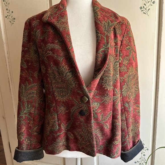 Mary Lynn O'Shea Tapestry Jacket Coat Handmade Woven sz Small - Picture 2 of 11